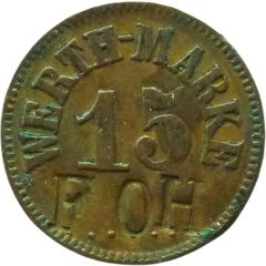 15 Pfennig Werth-Marke, Countermarked `FOH`