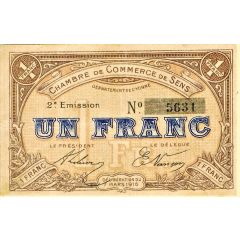 1 Franc - Chambre de Commerce de Sens 89