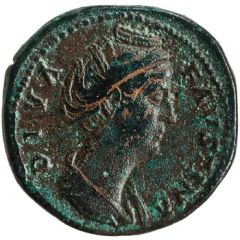 Sestertius - Faustina the Elder AVGVSTA S C, Vesta