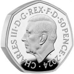 50 Pence - Charles III Team GB Olympics 2024, Silver Piedfort