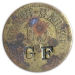 15 Pfennig Werth-Marke, Countermarked `GF`