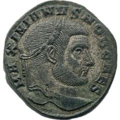 Nummus - Maximinus II as Caesar SACRA MON VRB AVGG ET CAESS NN, Rome