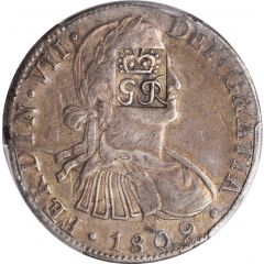 6 Shillings 1 Penny - George III FERDIN VII DEI GRATIA, countermarked