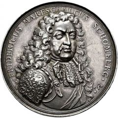Medal - Death of Fieldmarshall Friedrich von Hermann Count of Schomberg at the battle at Boyne