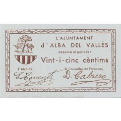 25 Céntimos Alba del Vallès
