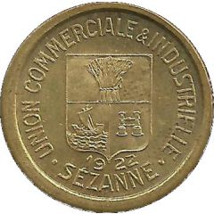 10 Centimes - Union Commerciale et Industrielle - Sézanne [51] Brass
