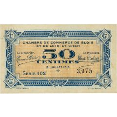 50 Centimes - Chambre de Commerce de Blois et de Loir-et-Cher 41