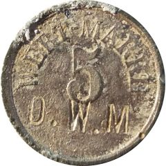 5 Pfennig Wert-Marke, Countermarked `D.W.M.`