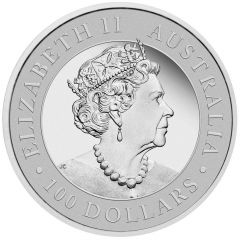 100 Dollars - Elizabeth II 6th Portrait - Wedge-tailed Eagle - Platinum Proof Coin