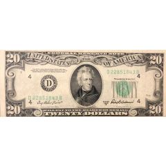 20 Dollars Federal Reserve Note, small portrait, no motto
