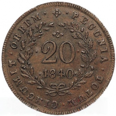 20 Réis - Maria II Lisboa mint