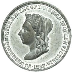 Medal - Victoria Golden Jubilee, Stokes, white metal