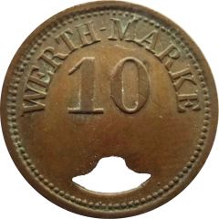 10 Pfennig Werth-Marke with cutout