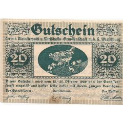 20 Heller Wieselburg - Kleintierzucht u. Wirtschafts-Genossenschaft