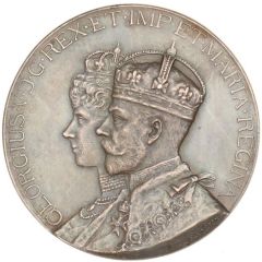 Medal - George V Coronation, Elkington, silver, 38mm