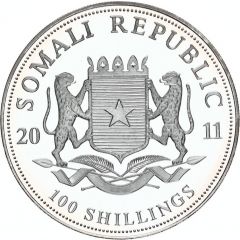 100 Shillings Elephant, Silver