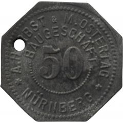 50 Pfennig - Nürnberg A. Herbst and M. Ostertag Baugeschäft
