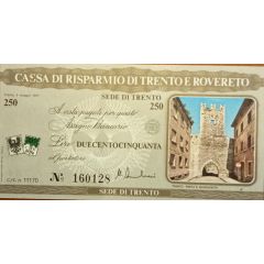 250 Lire Cassa di Risparmio di Trento e Rovereto