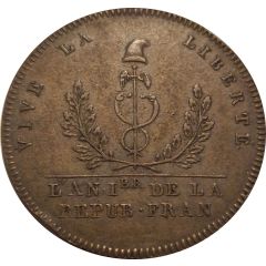 Essai de 2 sols de Brézin 1792