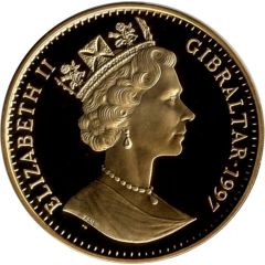 1 Crown - Elizabeth II Queen with baby Prince Charles, Silver Proof