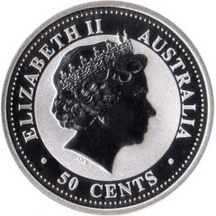 50 Cents - Elizabeth II 4th Portrait - Year of the Horse - Silver Bullion Coin