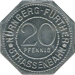 20 Pfennig - Rathaus Nürnberg-Fürth