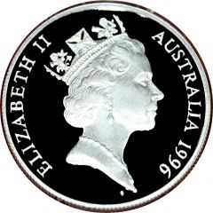 10 Dollars - Elizabeth II 3rd Portrait - Southern Right Whale - Piedfort