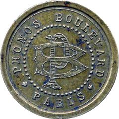 Phonograph Token - Phonos Boulevard Paris