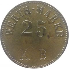 25 Pfennig Werth-Marke, Countermarked `KB`