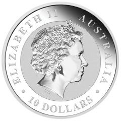 10 Dollars - Elizabeth II 4th Portrait - Australian Kookaburra - Silver Bullion Coin