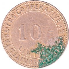 Token - United Farmers` Co-operative Association 10/- Check Piece