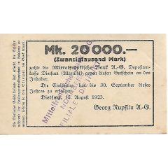 20 000 Mark Georg Rupflin