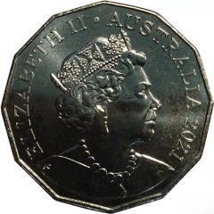 50 Cents - Elizabeth II 6th Portrait - 100 Years RAAF - Lockheed Martin F-35 Joint Strike Fighter