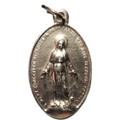 O Mary, conceived without sin, pray for us who have recourse to thee Oval; aluminium; 22mm; figure type II