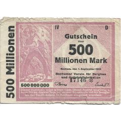 500 000 000 Mark Bochumer Verein für Bergbau und Gußstahlfabrikation