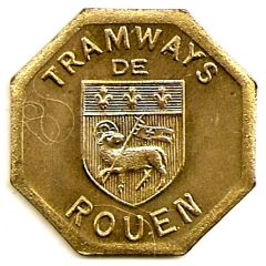 Token - Tramway de Rouen Bon pour une section - Banlieue