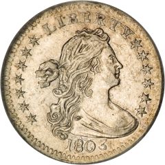 1/2 Dime `Draped Bust Half Dime` Heraldic eagle