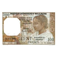 100 Francs - Provisional `Institut d`Émission` Overprint Issue