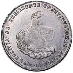 2 Soles - Jorge Córdova 1st Anniversary of the Constitutional Presidency - Monetary Medal