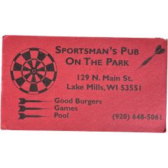 1.5 Dollars - Sportsman`s Pub On The Park Lake Mills, Wisconsin