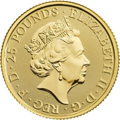 25 Pounds - Elizabeth II Yale of Beaufort, 1/4 oz Fine Gold