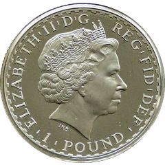 1 Pound - Elizabeth II 4th portrait, 1/2 oz Fine Silver