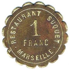 1 franc - Restaurant Suquet - Marseille 13