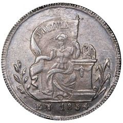 1 Sol - Manuel Isidoro Belzú 4th Anniversary of the Constitutional Presidency - Monetary Medal