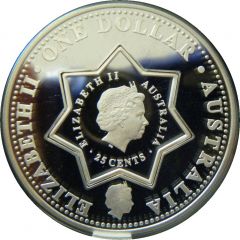 1.25 Dollars - Elizabeth II 4th Portrait - Centenary of Federation- Holey Dollar and Dump