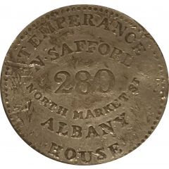 Hard Times Token - N. Safford, Temperance House Albany, NY