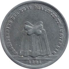 Bread Token with four loaves Diaconie d`Amsterdam 1861