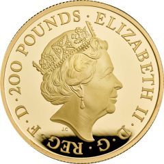 200 Pounds - Elizabeth II 5th portrait, 2 oz Fine Gold