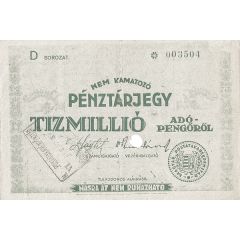 10 000 000 Adópengő Tax note