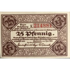 25 Pfennig Handelskammer, `Pfennig` on obverse